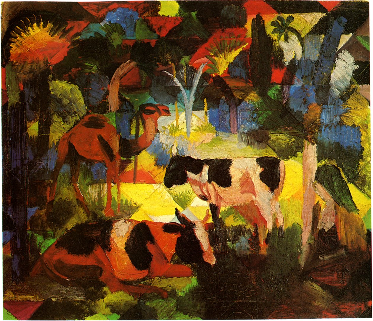Macke krajobraz - krowa - wielbłąd autorstwa August Macke