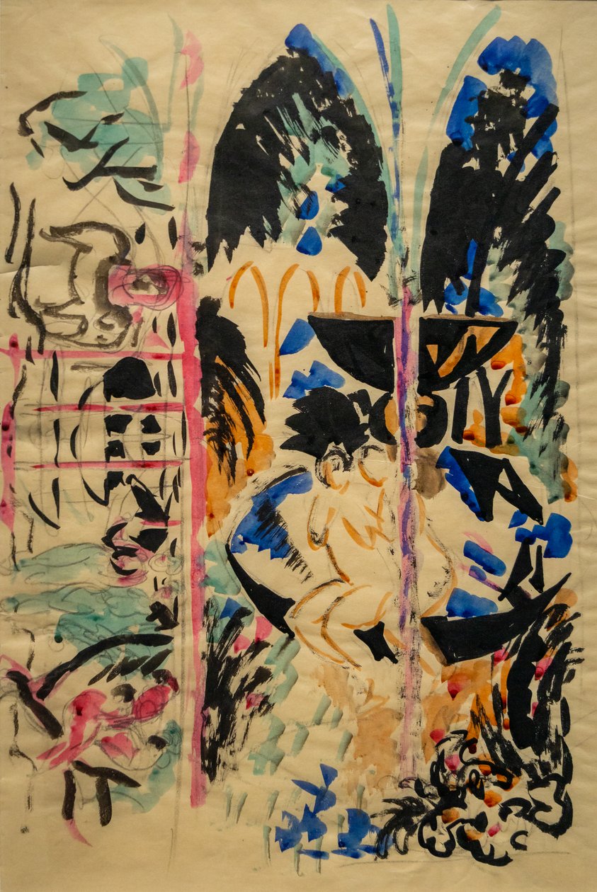 Dziewczyna przy fontannie autorstwa August Macke