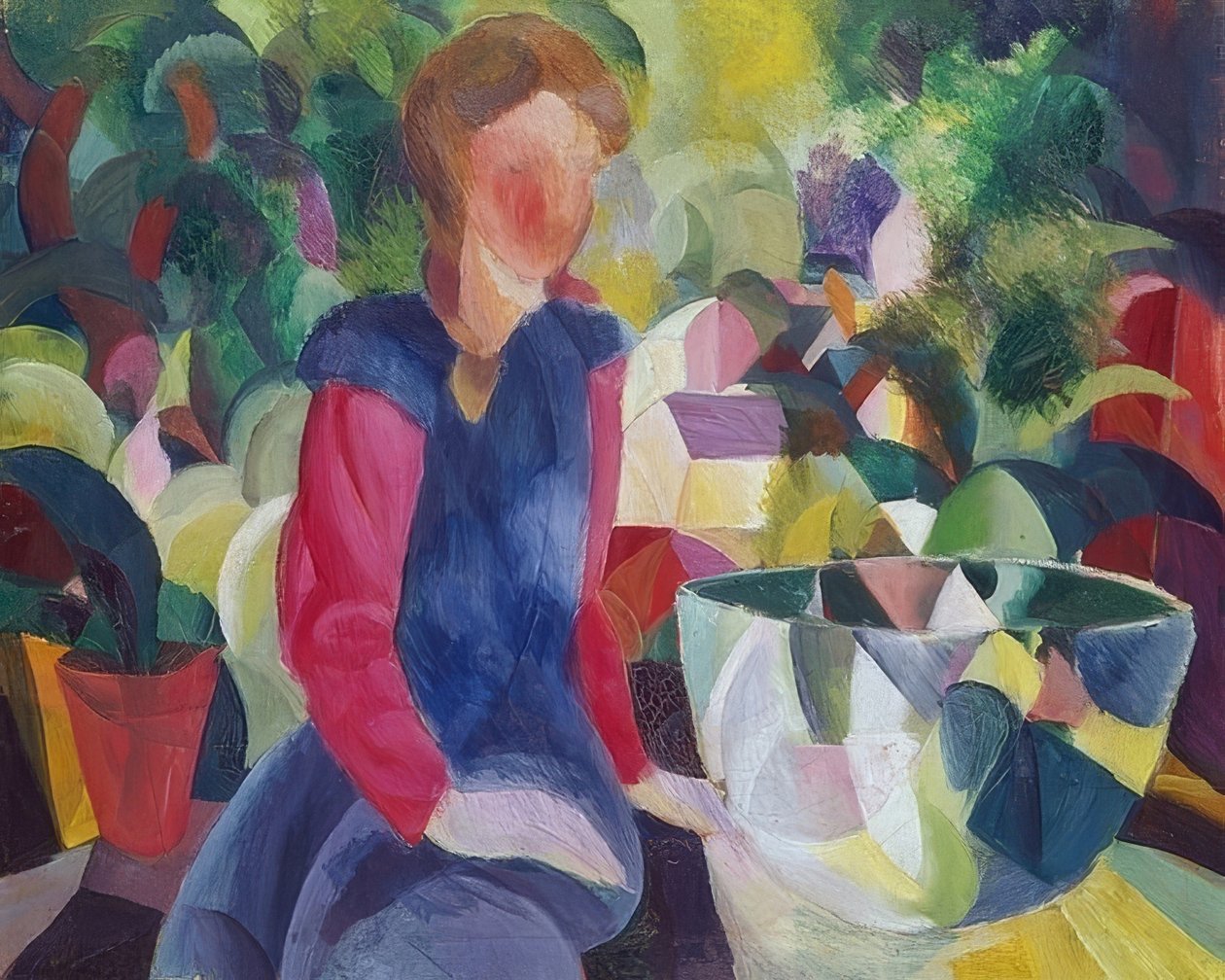 Dziewczyna z akwarium. 1914 autorstwa August Macke