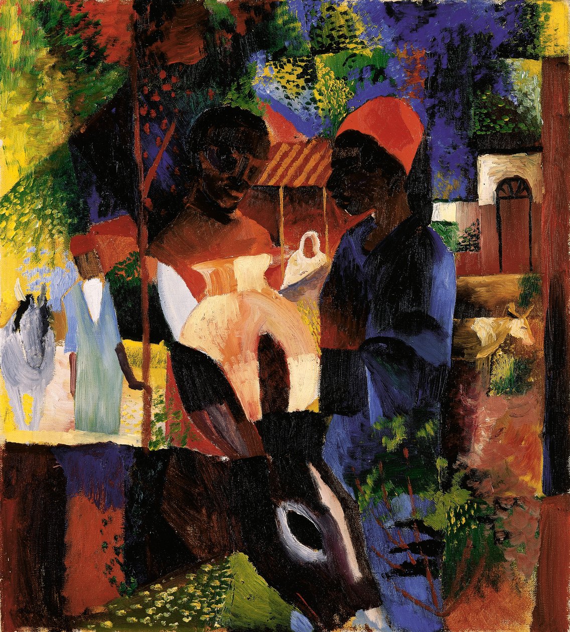 Rynek w Tunisie autorstwa August Macke