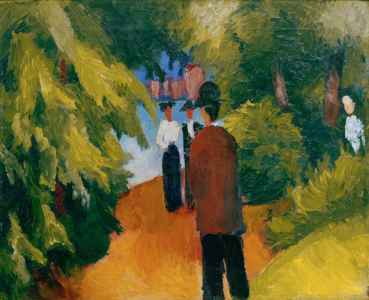 Park nad wodą (mężczyzna w parku) autorstwa August Macke