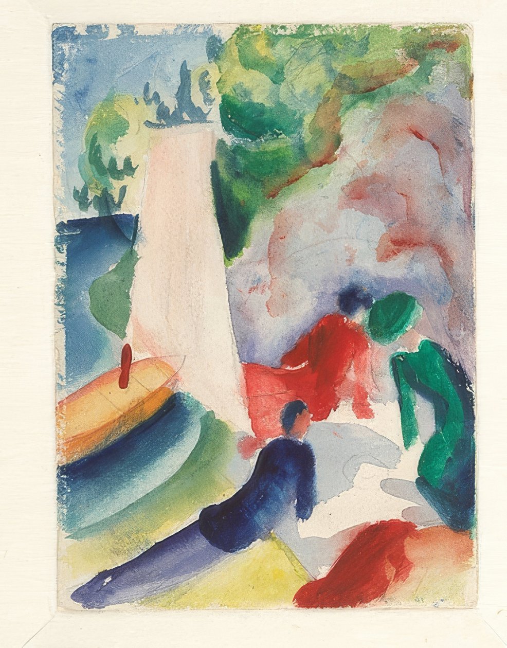 Piknik na plaży (piknik po żegludze). 1913 autorstwa August Macke