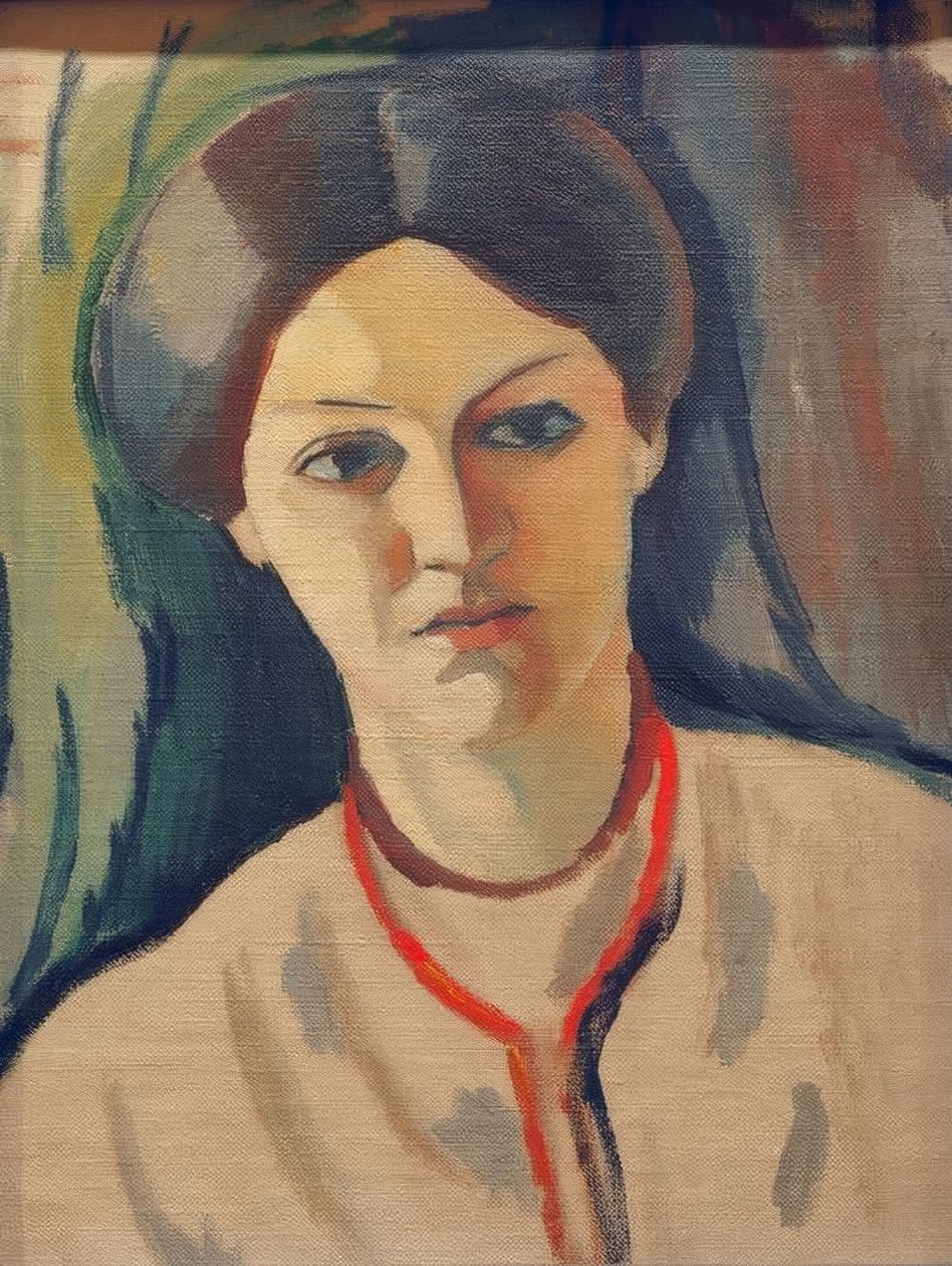 Portret głowy żony artysty autorstwa August Macke