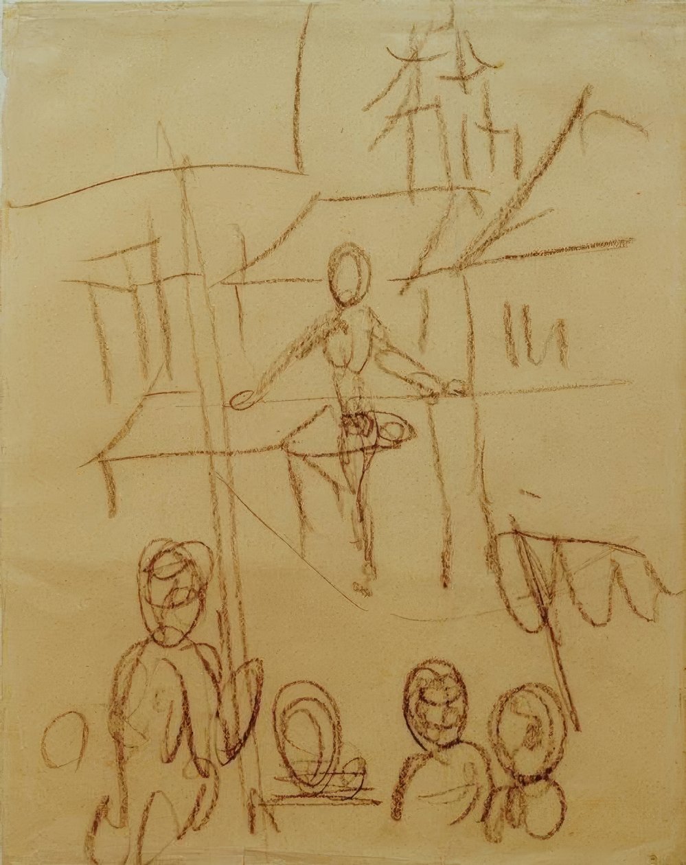 Linoskoczki na rynku autorstwa August Macke