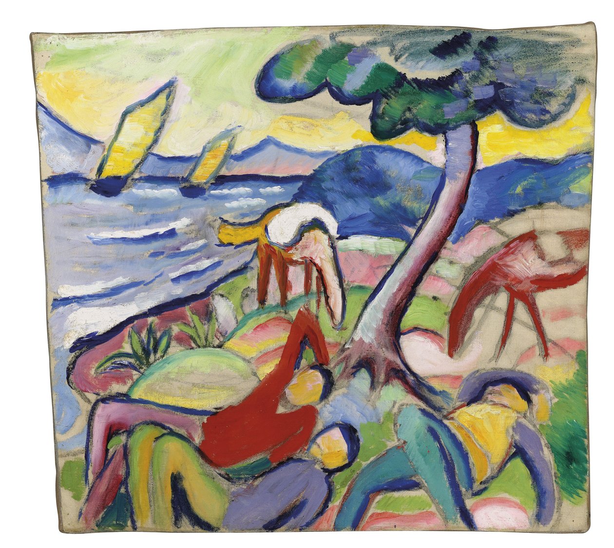 Śpiący jeźdźcy, 1910 autorstwa August Macke
