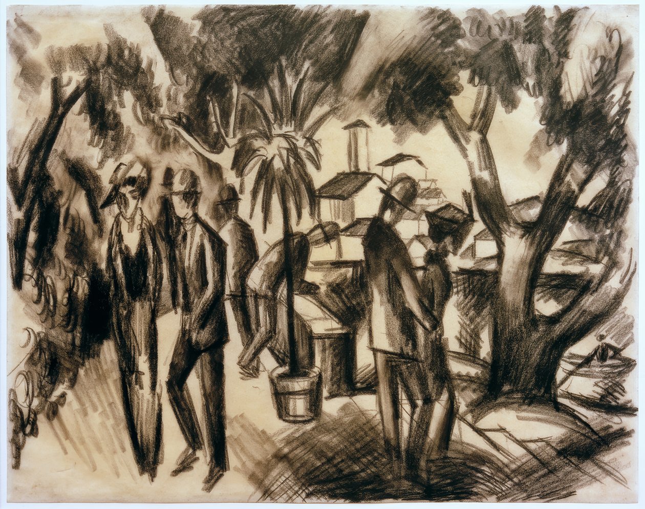 Wędrowcy w parku autorstwa August Macke