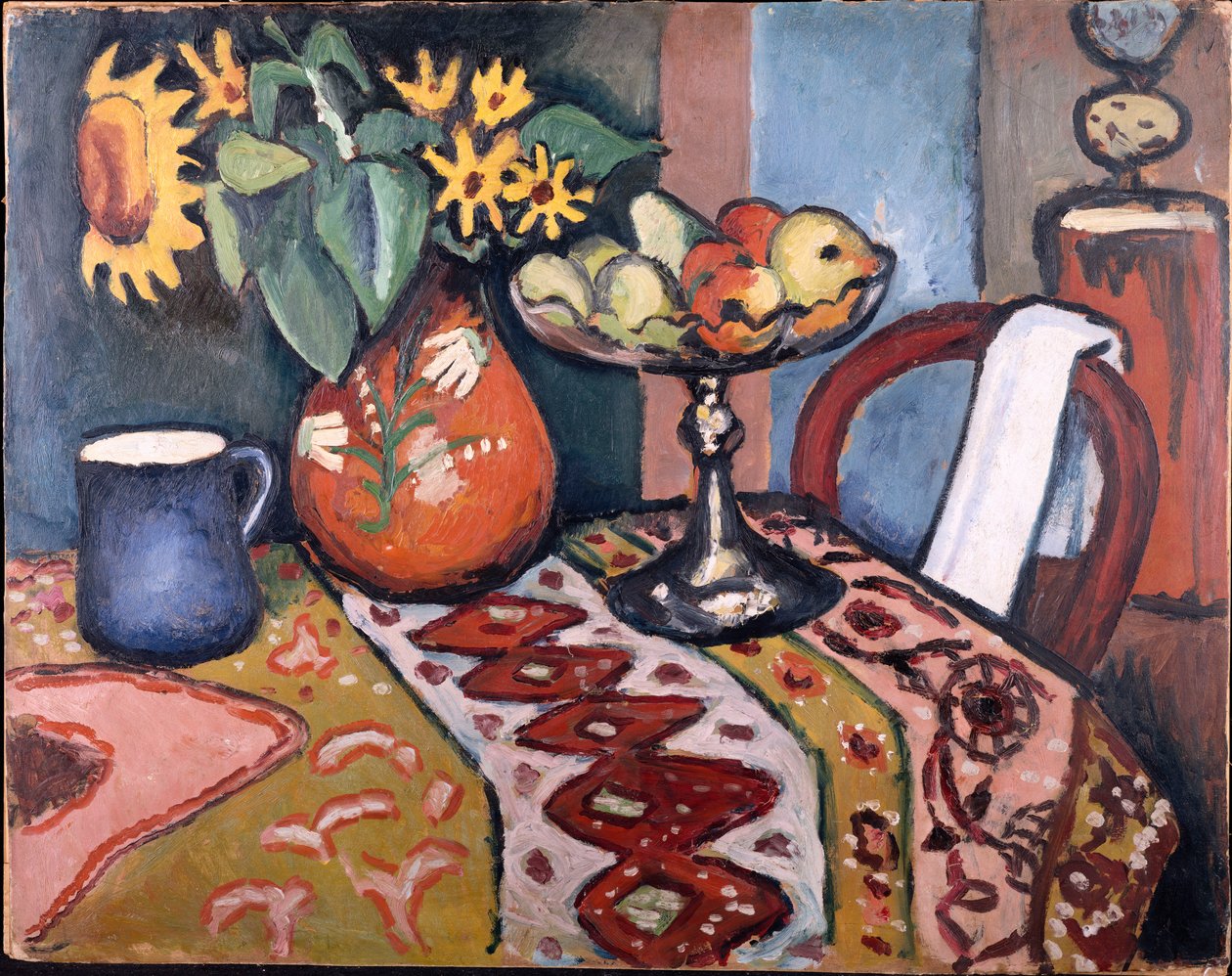 Martwa natura ze słonecznikami II, 1911 autorstwa August Macke