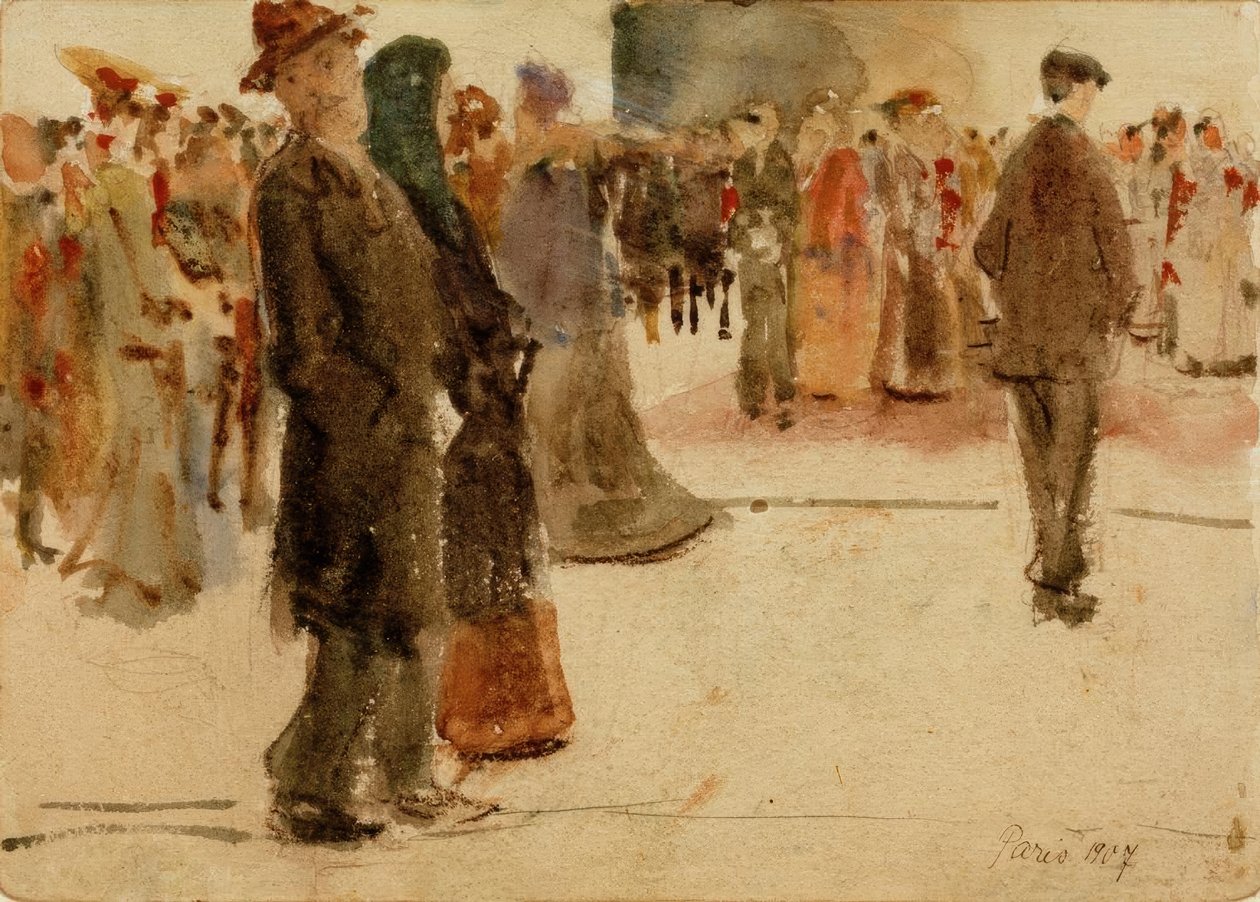 Scena uliczna z Paryża autorstwa August Macke
