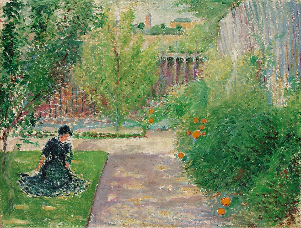 Słoneczny Ogród, 1908 autorstwa August Macke