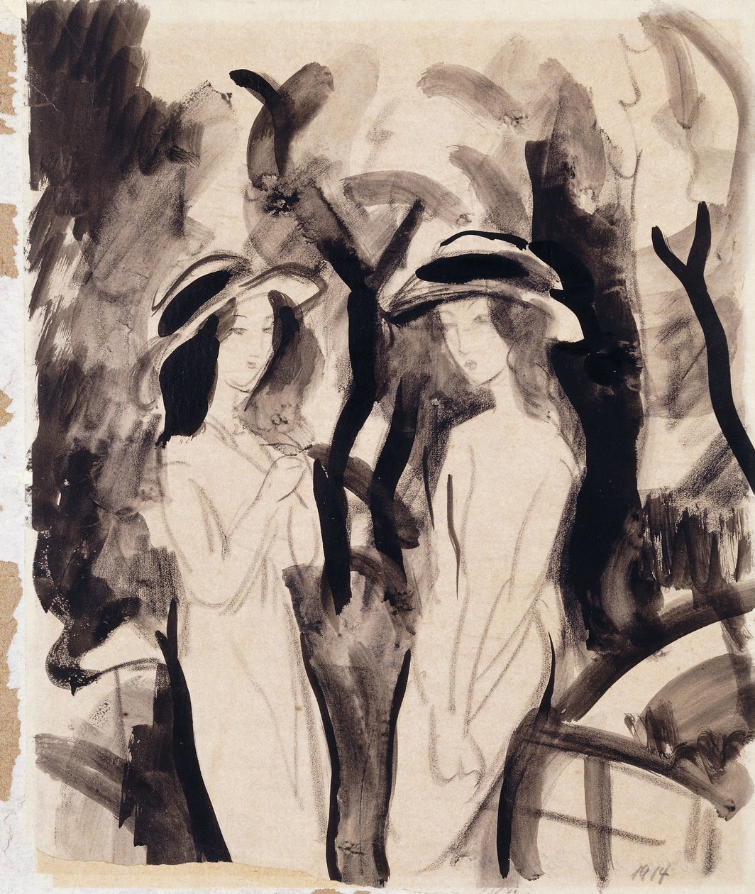 Dwie dziewczyny; Dwie dziewczyny, 1914 autorstwa August Macke