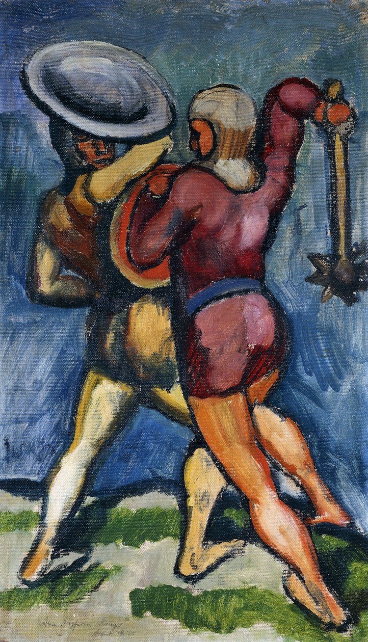 Dwóch wojowników; Dwa końce walk, 1910 autorstwa August Macke