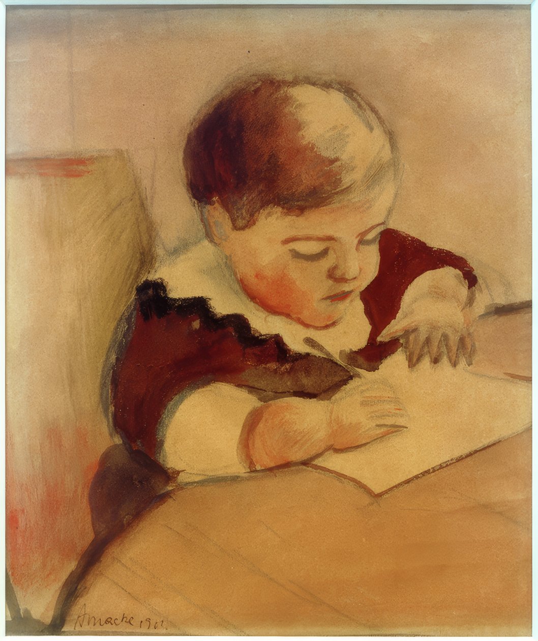 Walter, obraz przy stole autorstwa August Macke