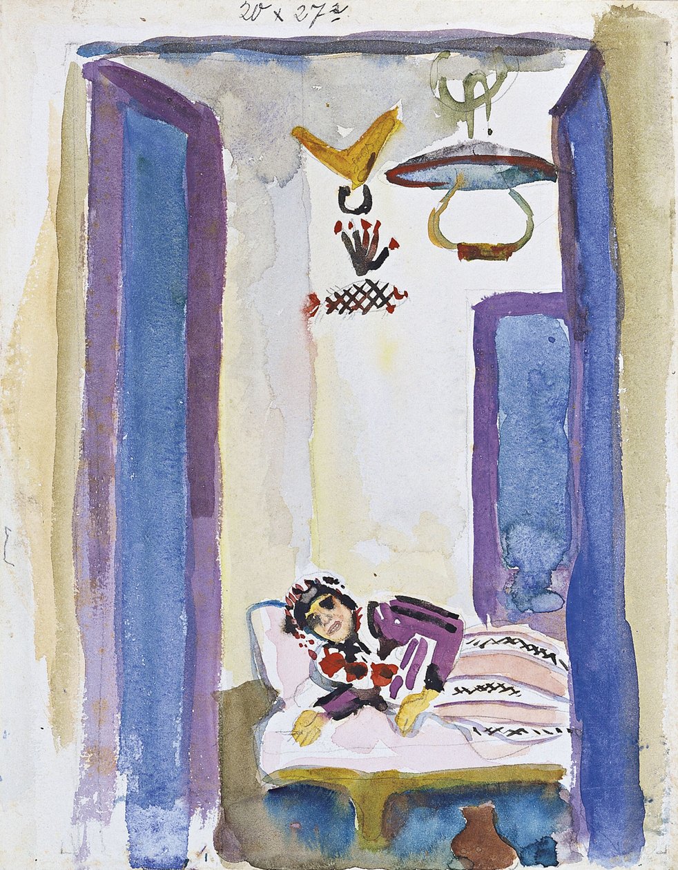 Kobieta na kanapie, 1914 autorstwa August Macke