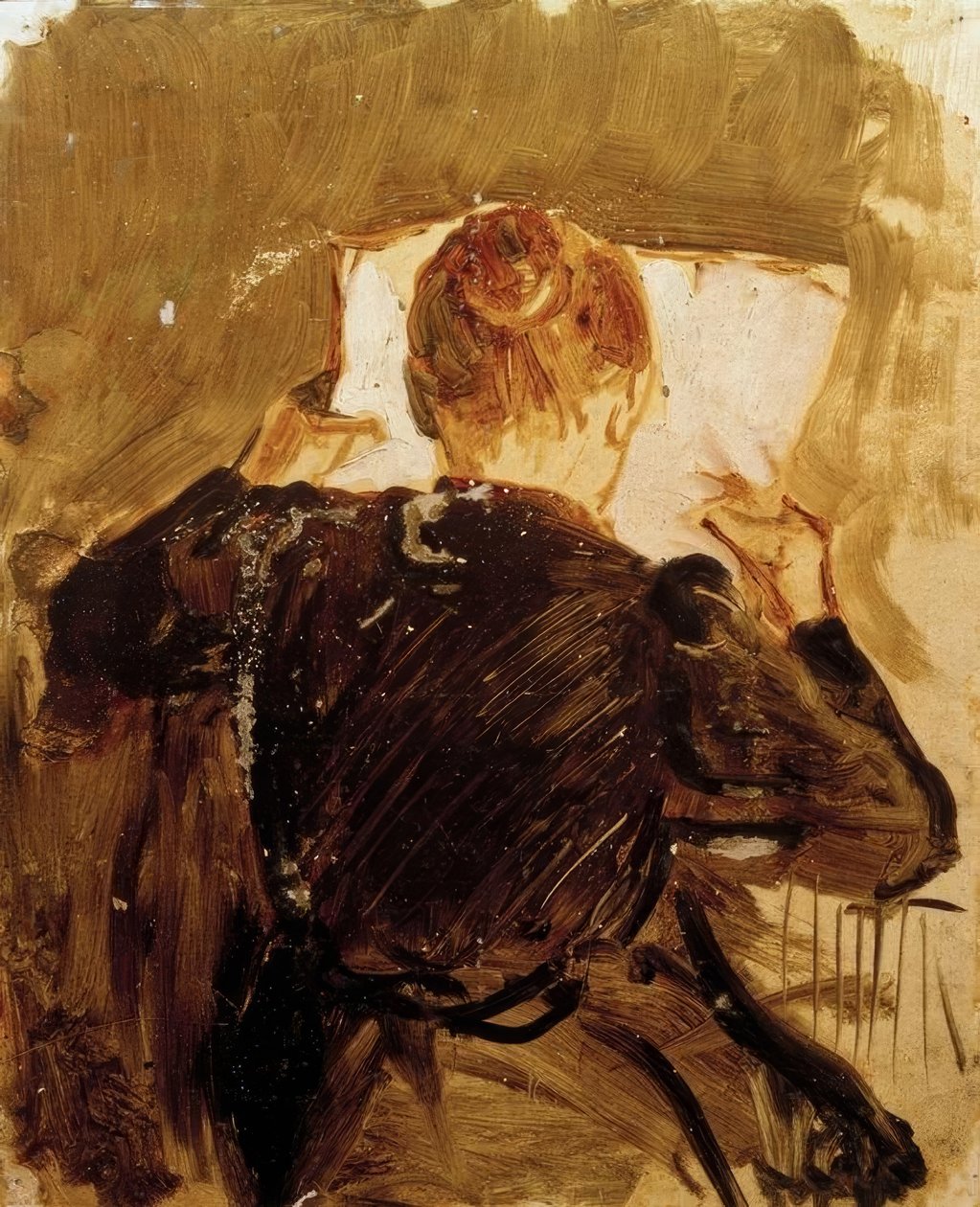 Kobieta czytająca gazetę autorstwa August Macke
