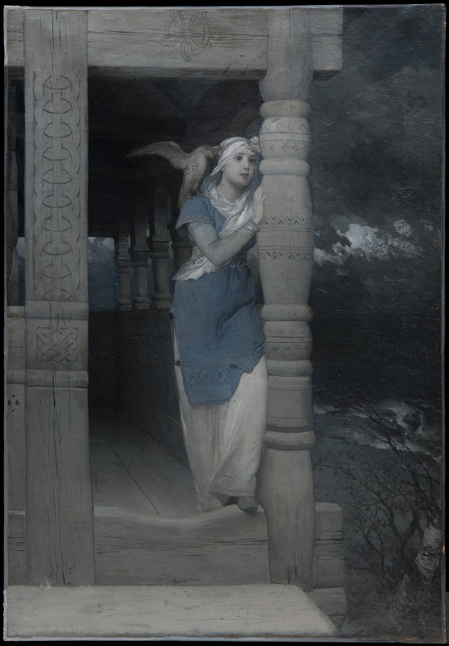 „Lament Ingeborg”, ilustracja do nowego wydania „Sagi o Frithiofie” autorstwa Esaiasa Tegnéra, opublikowana w 1888 roku autorstwa August Malmström