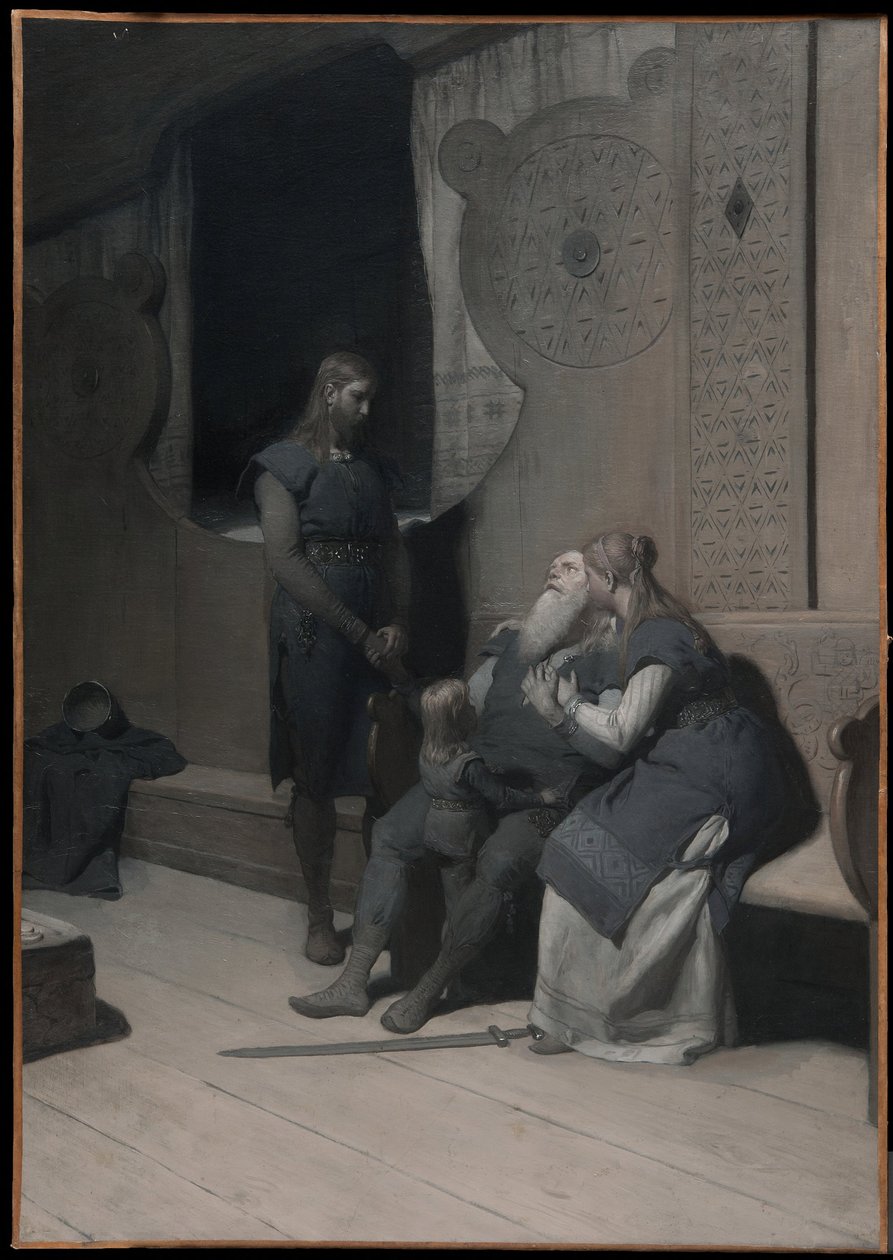 Śmierć króla Ringa (z „Sagi o Frithiofie”) autorstwa August Malmström