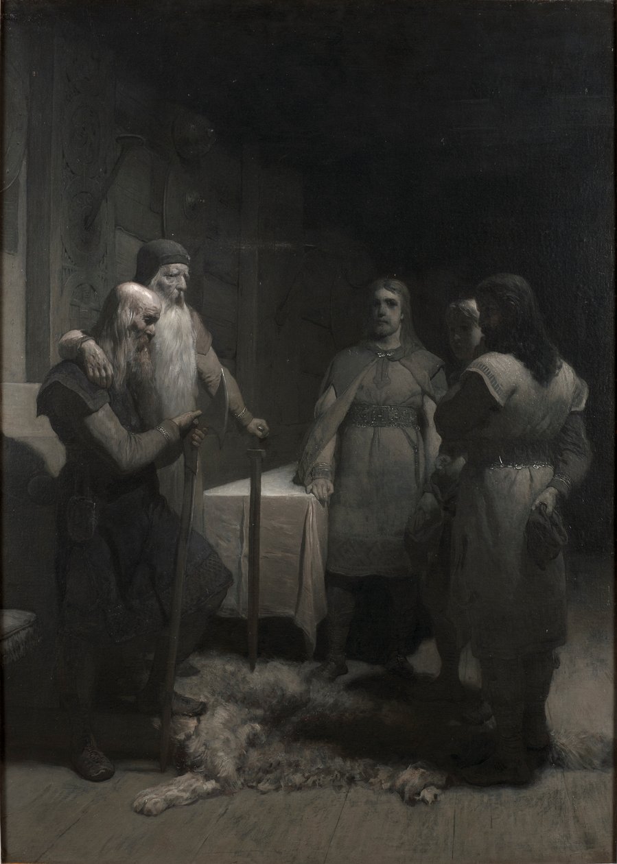 Saga Frithiofa: Król Bele i Thorsten Vikingsson, lata 80. XIX wieku. autorstwa August Malmström