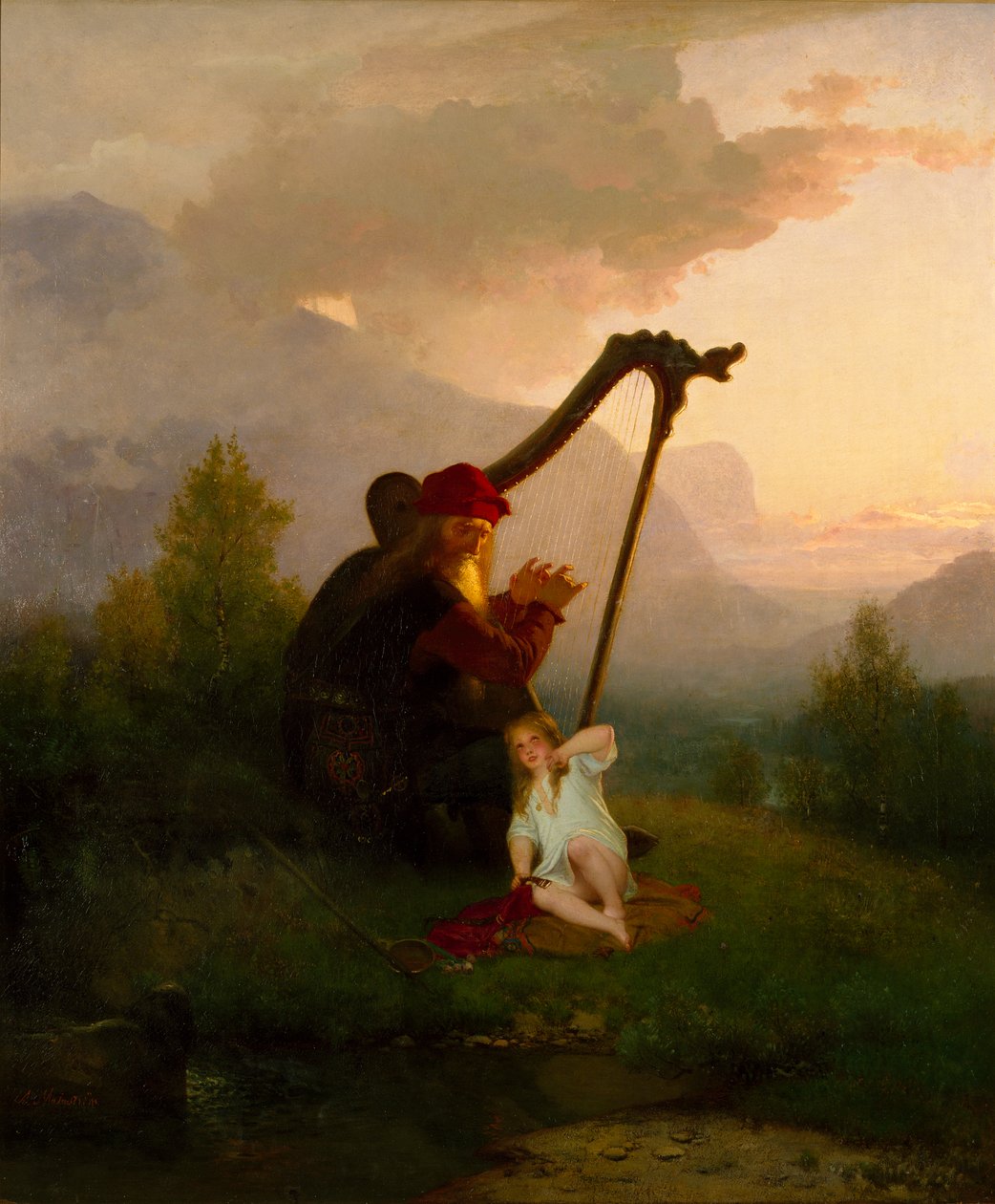 Król Heimer i Aslog, 1856 autorstwa August Malmström