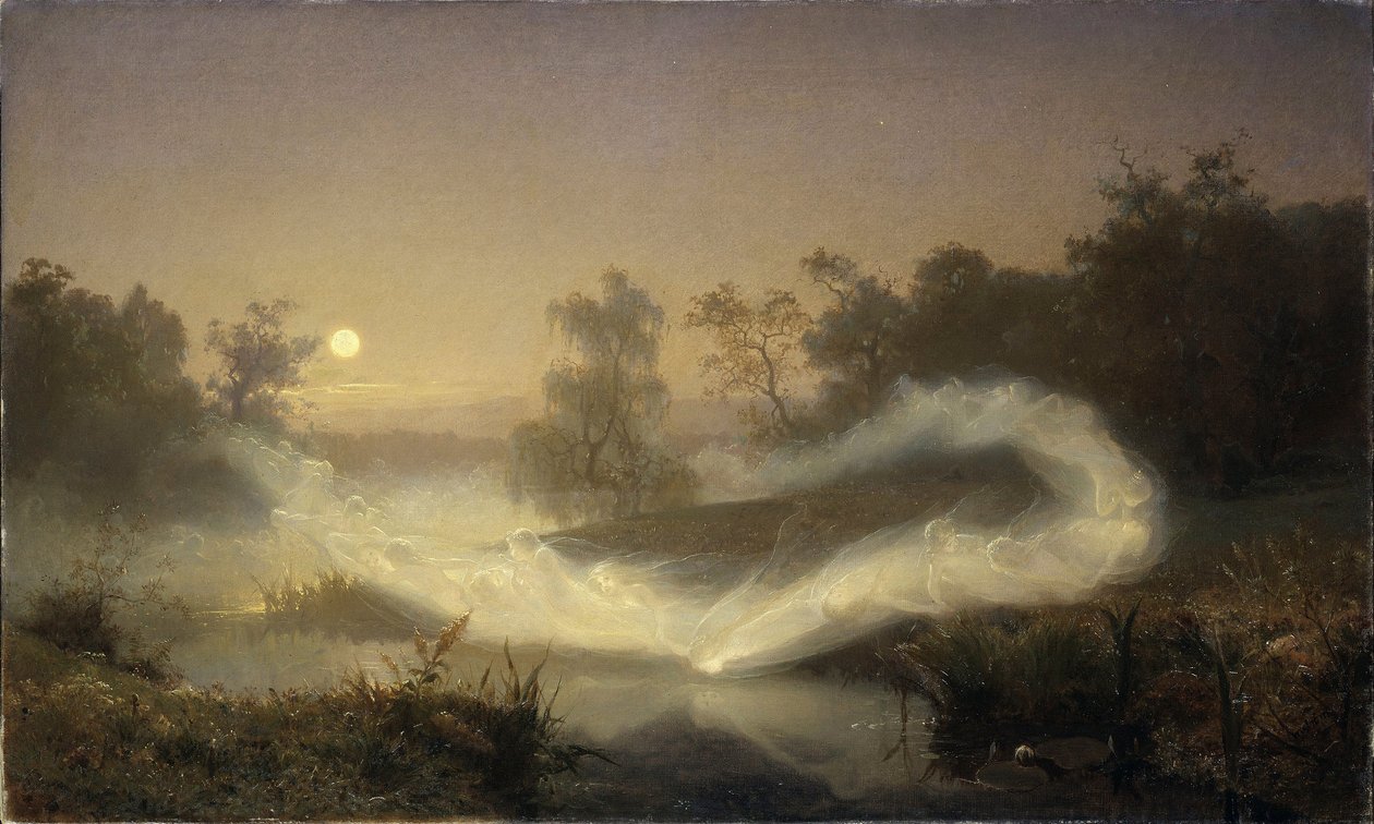 la danse des elfes - Malmstroem, sierpień (1829-1901) Olej na płótnie 1866 Muzeum Narodowe Sztokholm 90x149 autorstwa August Malmström