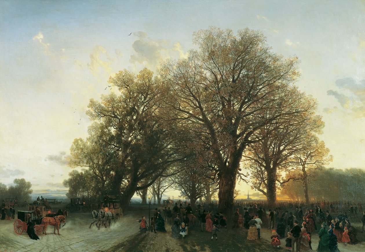 W drodze do domu ze światowej wystawy na wiedeńskim Praterze w 1873 r. autorstwa August Schaeffer von Wienwald