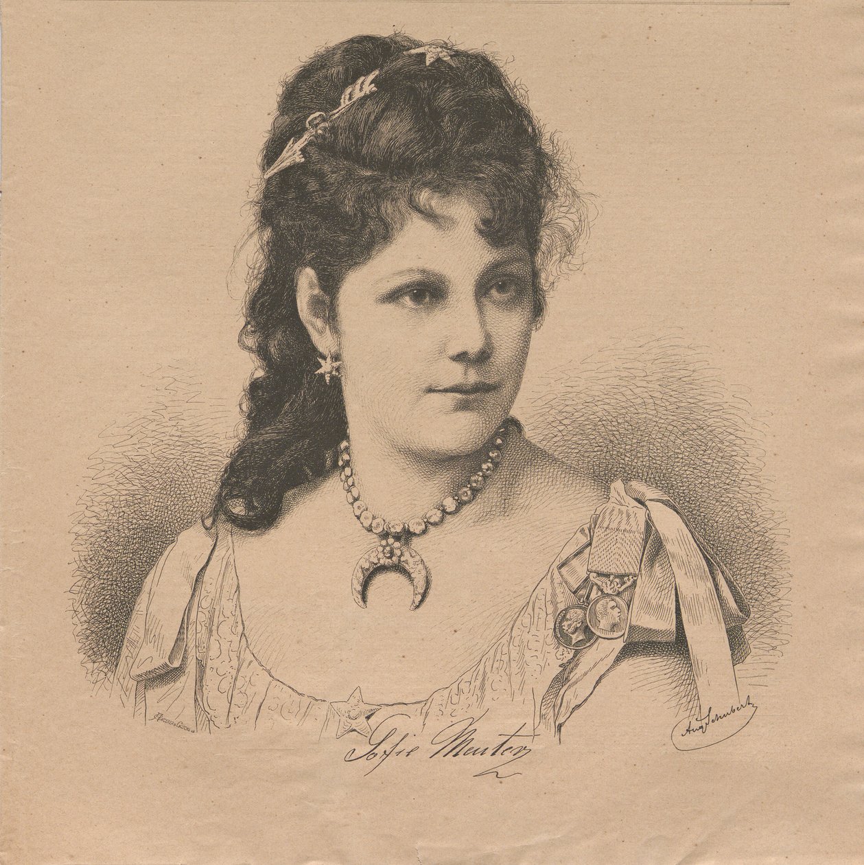 Portret pianistki i kompozytorki Sophie Menter 1846-1918 , 1883. autorstwa August Schubert