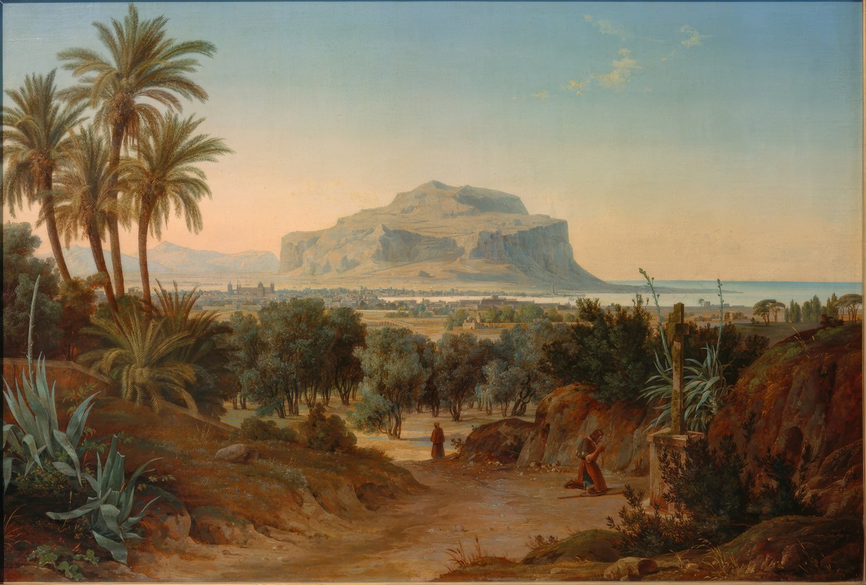 Widok na Palermo i Monte Pellegrino autorstwa August Wilhelm Julius Ahlborn