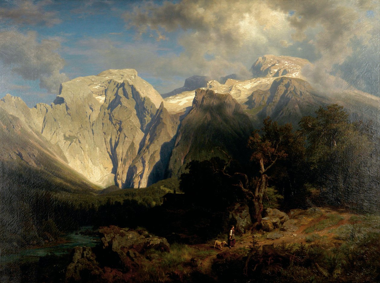 krajobraz gór wapiennych autorstwa August Wilhelm Leu