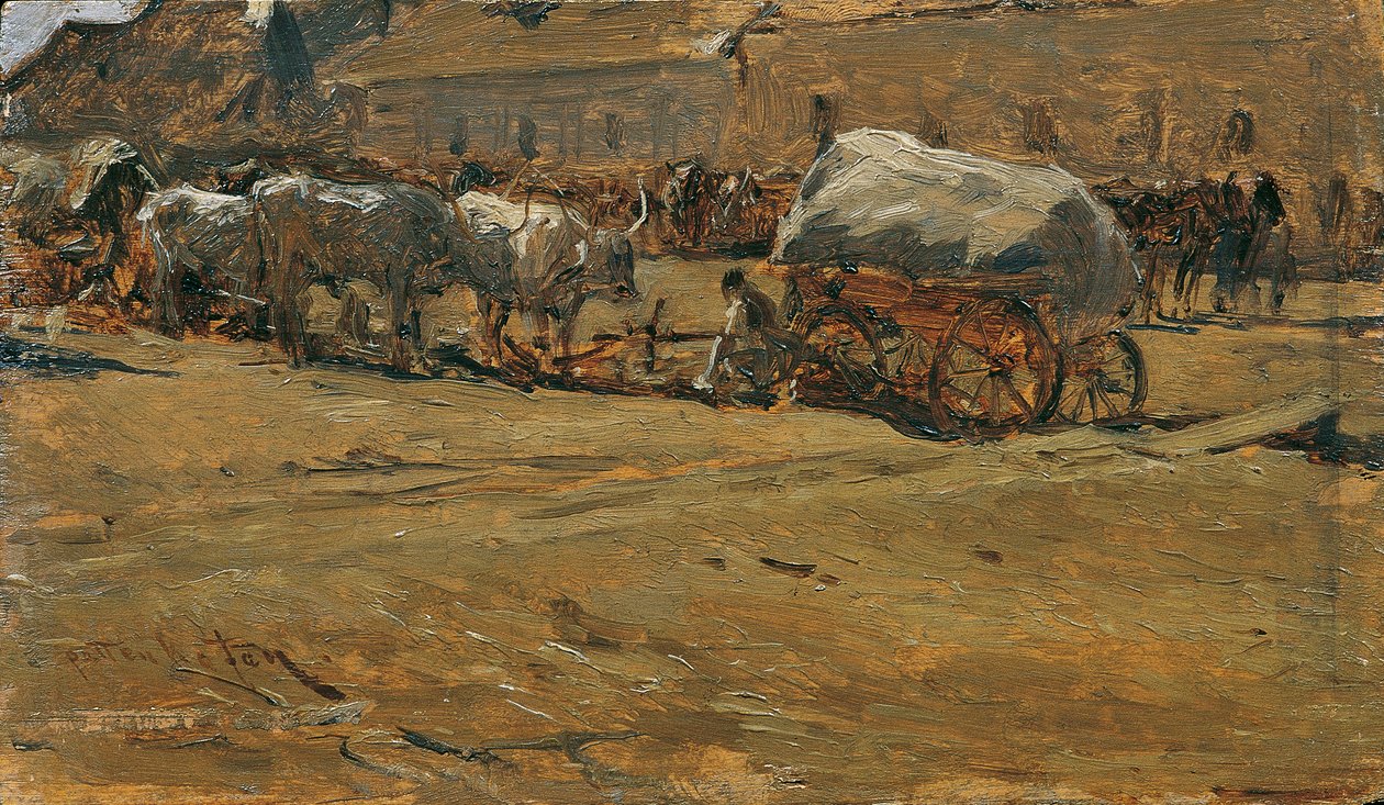 Węgierska drużyna wołów autorstwa August von Pettenkofen