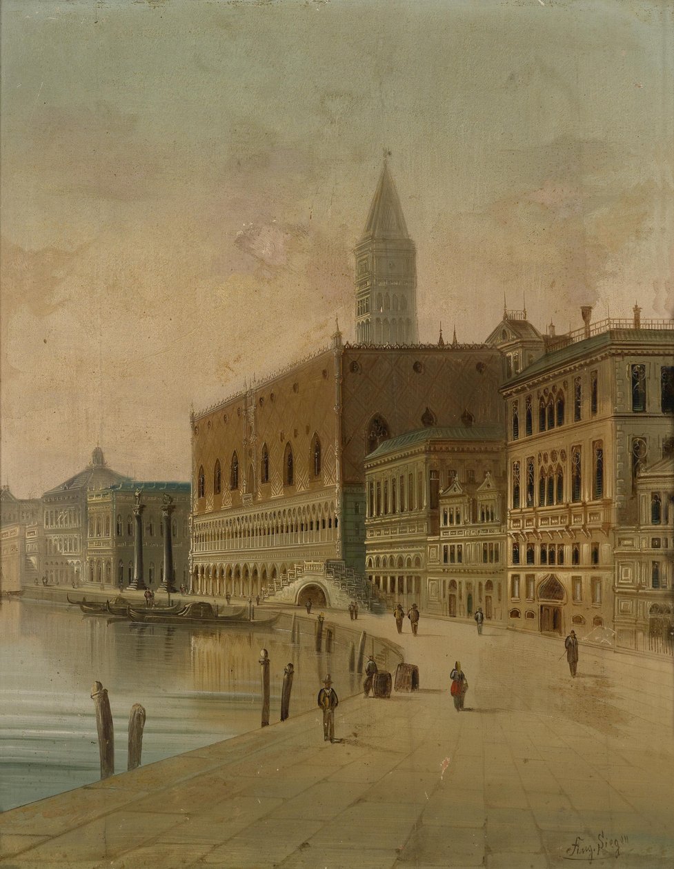 Riva dei Schiavoni Wenecja autorstwa August von Siegen
