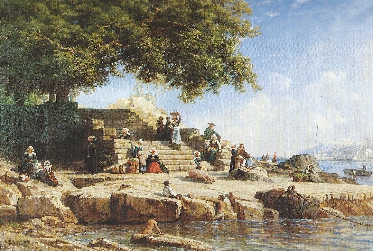 Przeprawa promu do Treboul autorstwa Auguste Paul Charles Anastasi