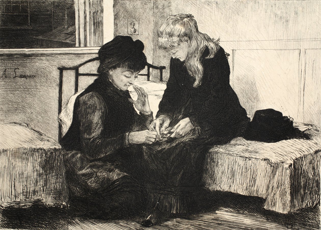Ilustracja z „La Rue a Londres”, wyd. G. Charpentier et Cie, 1884 autorstwa Auguste Andre Lancon