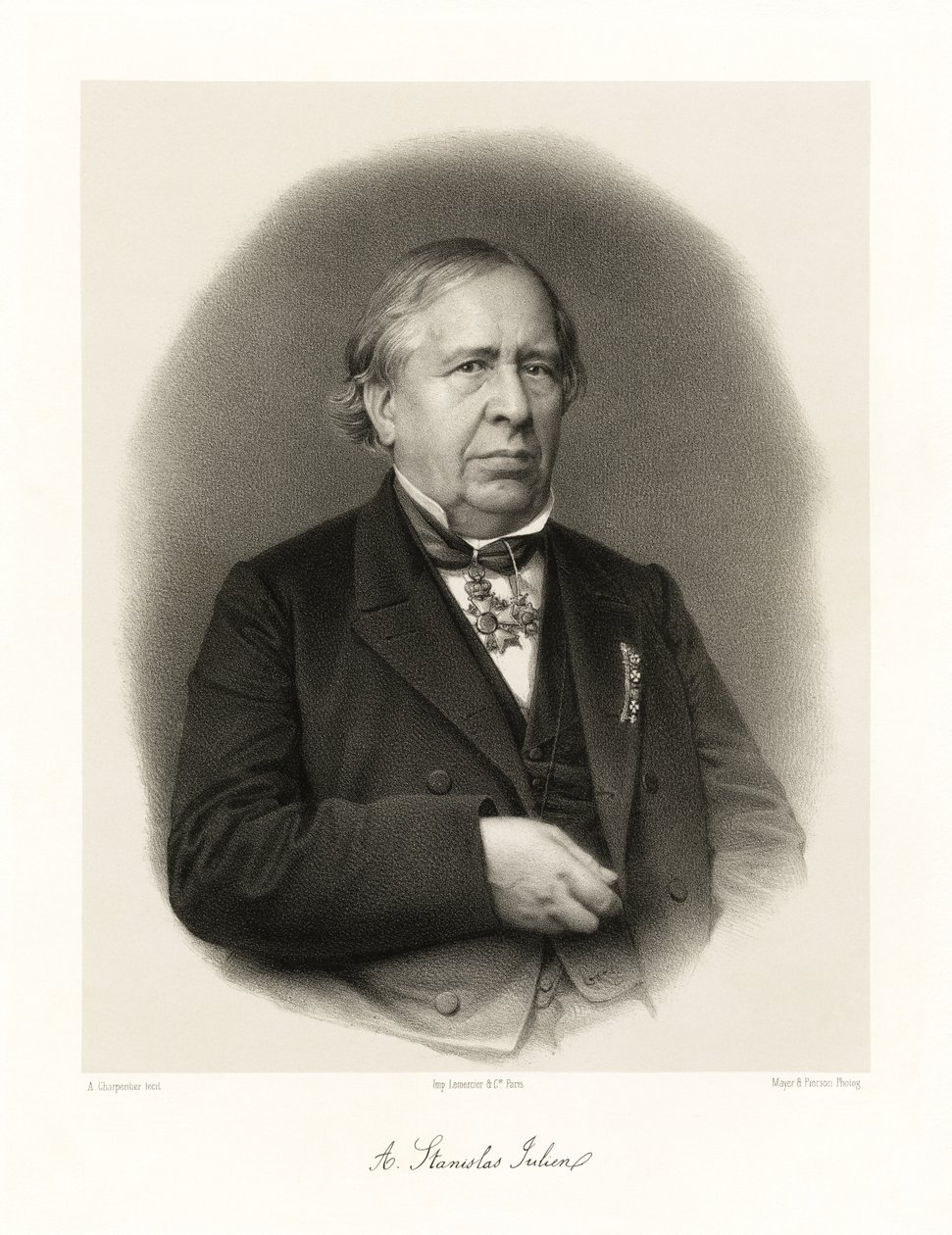 Aignan Stanislas Julien, 1865-66 autorstwa Auguste Charpentier
