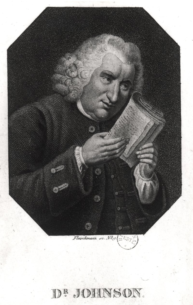Dr Samuel Johnson (1709-84) autorstwa Auguste Christian Fleischmann