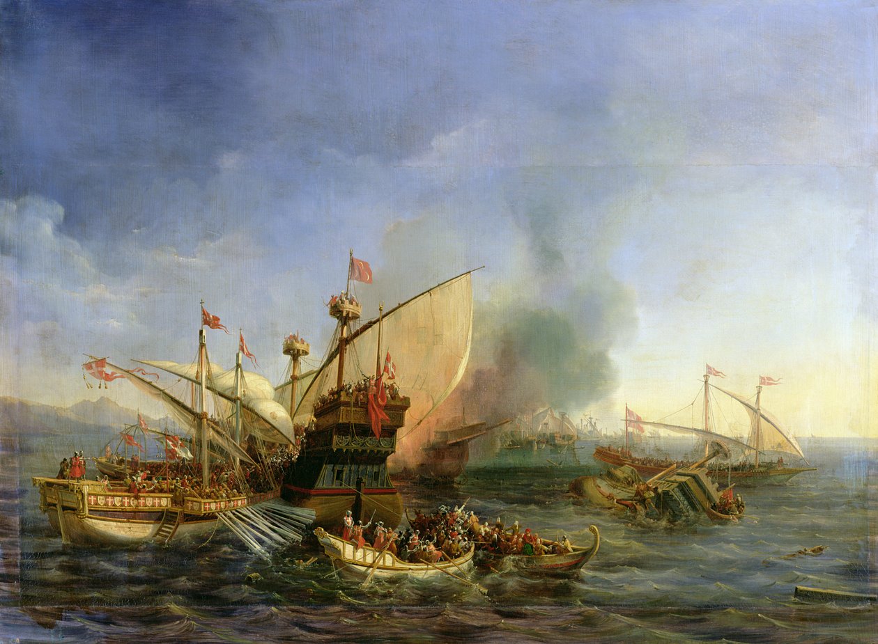 Bitwa morska pod Episkopi w 1323, 1841 autorstwa Auguste Etienne Francois Mayer
