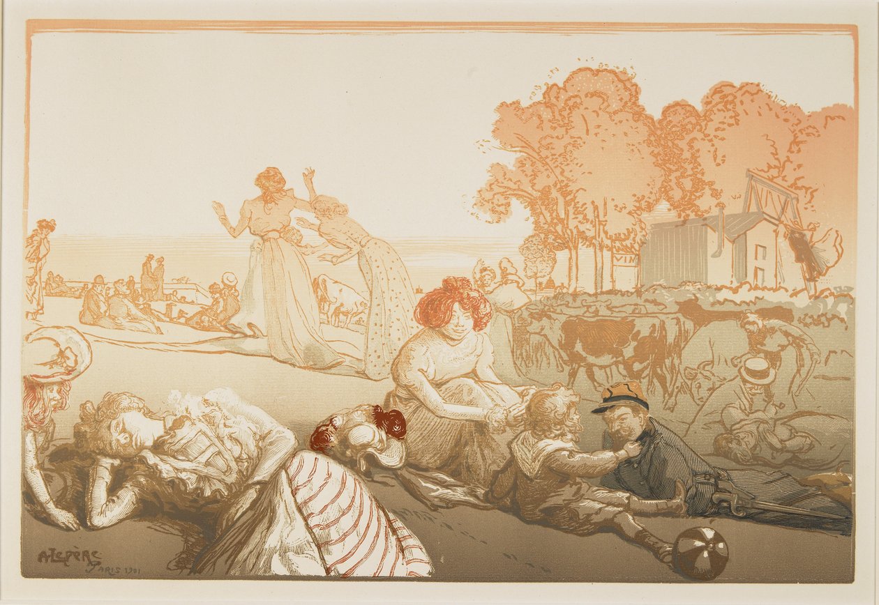 Nowoczesna bukolika, 1901 autorstwa Auguste Louis Lepère