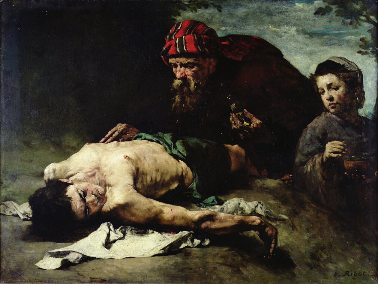 Dobry Samarytanin, 1870-75 autorstwa Auguste Theodule Ribot
