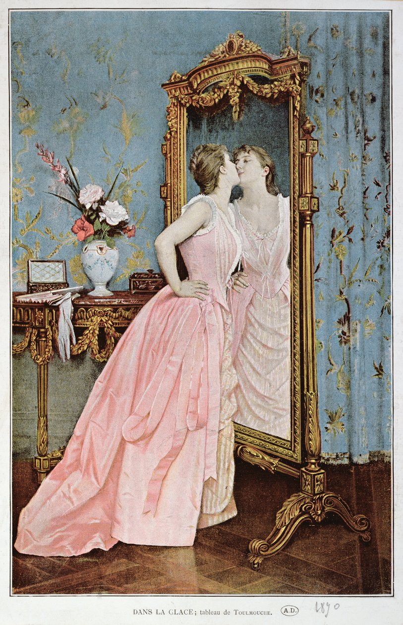 W lustrze, 1890 autorstwa Auguste Toulmouche
