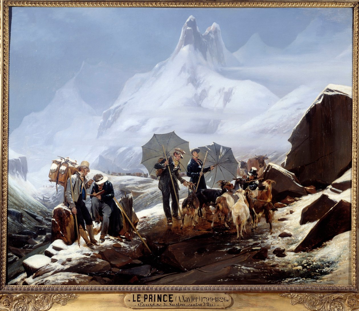Krajobraz Susten (Alpy Szwajcarskie). Obraz Auguste Xavier Leprince (1799-1826) autorstwa Auguste Xavier Leprince