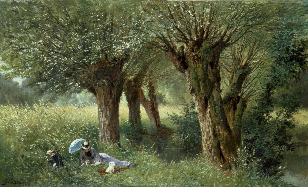 A. Allonge, Na łące / obraz, 1880 autorstwa Auguste Allonge