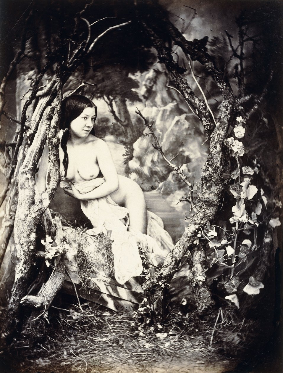 Półnaga kobieta wśród drzew, ok. 1850-1860 autorstwa Auguste Belloc