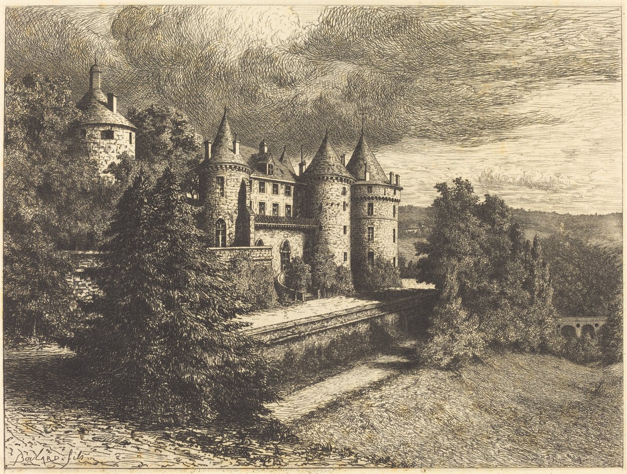 Zamek na wzniesieniu autorstwa Auguste Boulard