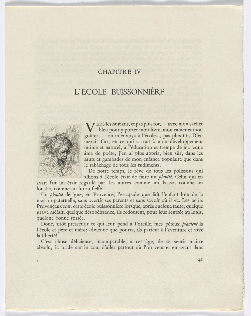 Frédéric Mistral: Mémoires et Recits by Frédéric Mistral: popiersie kobiety (strona 41) autorstwa Auguste Brouet