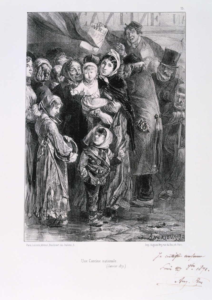 Cantine Nationale, oblężenie Paryża, wojna francusko-pruska, styczeń 1871 autorstwa Auguste Bry