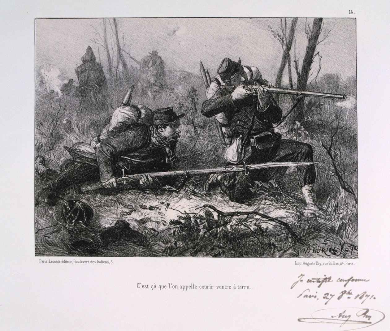 Żołnierze francuscy, oblężenie Paryża, 1871 autorstwa Auguste Bry