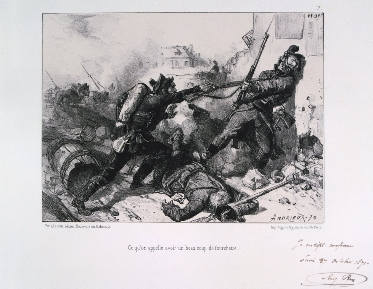 Walka wręcz, oblężenie Paryża, wojna francusko-pruska, 1870 1871 autorstwa Auguste Bry
