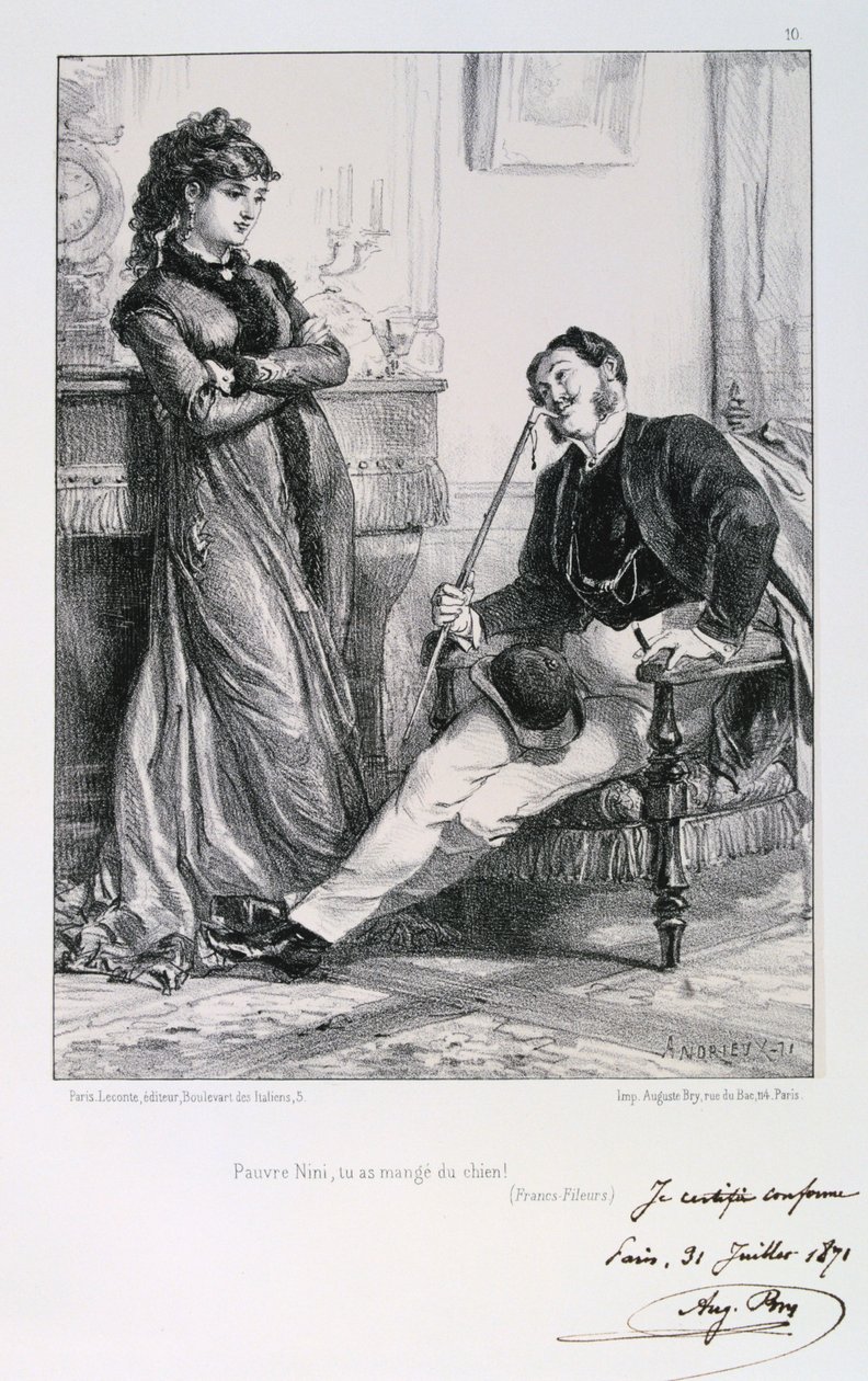 Biedna Nini, zjadłeś psa!, Oblężenie Paryża, 1871. autorstwa Auguste Bry
