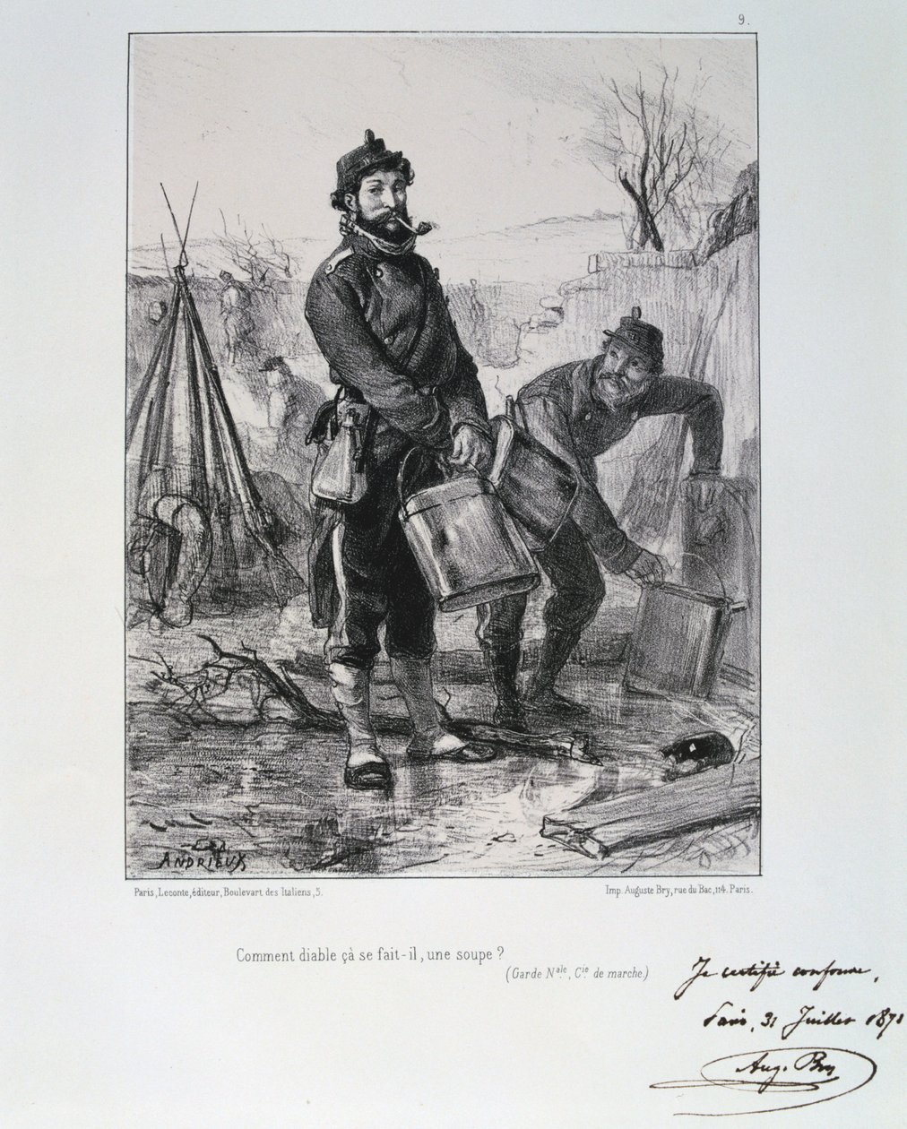 Żołnierze Garde Nationale, Oblężenie Paryża, 1870-1871 autorstwa Auguste Bry