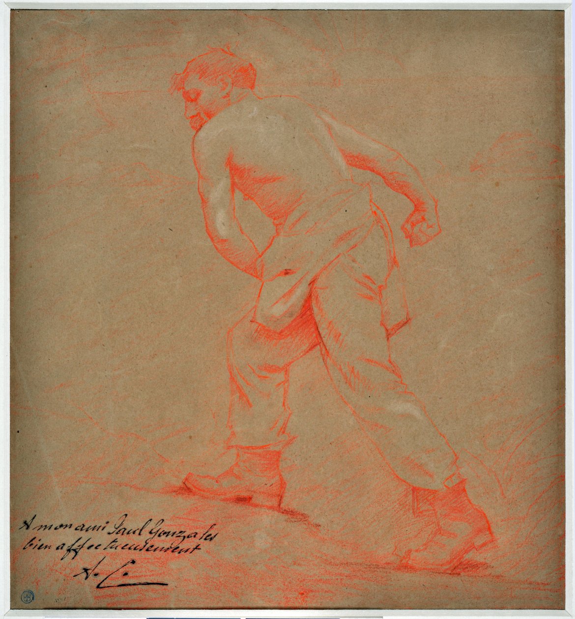 Le sower Rysunek Auguste Carli (1868-1930) autorstwa Auguste Carli