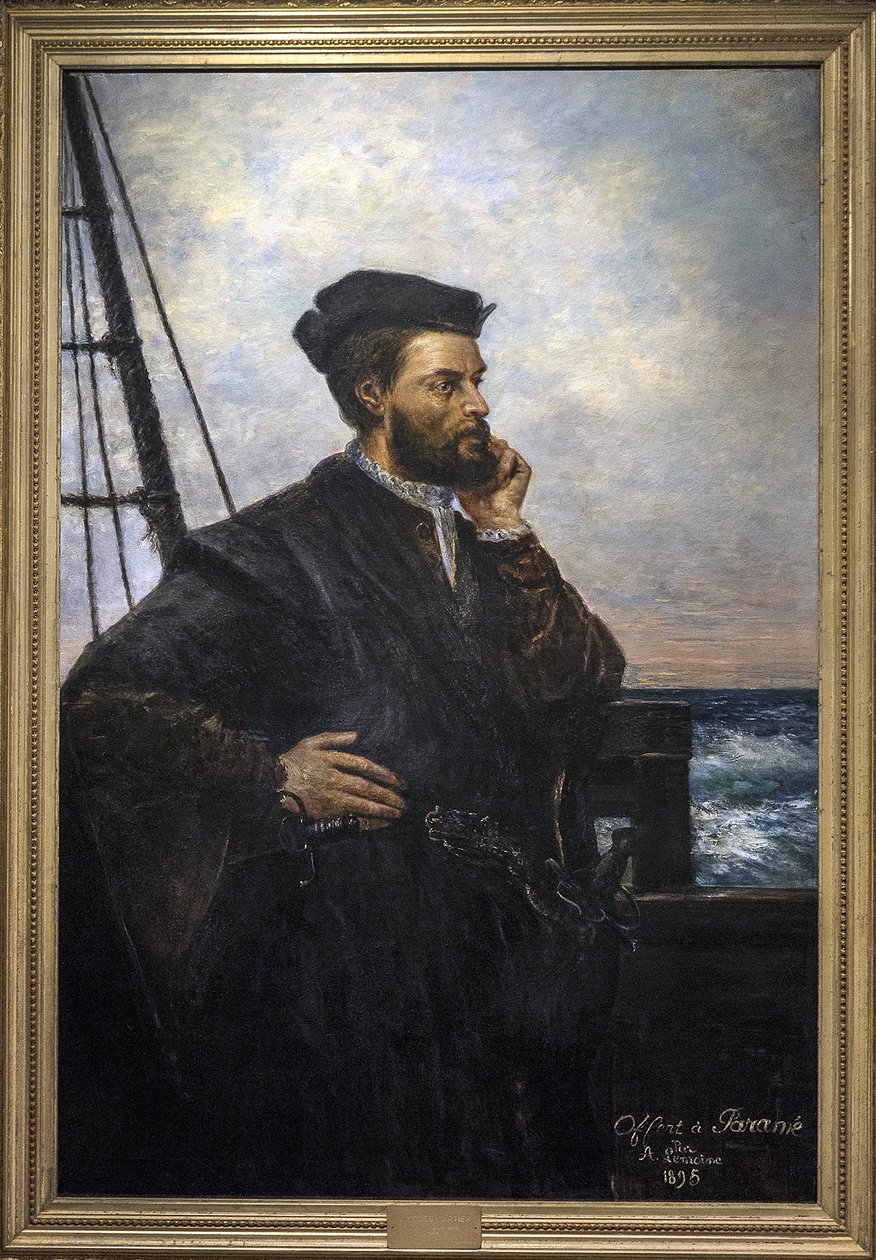 Portret Jacquesa Cartiera (1491-1557), francuskiego nawigatora i odkrywcy. obraz Auguste