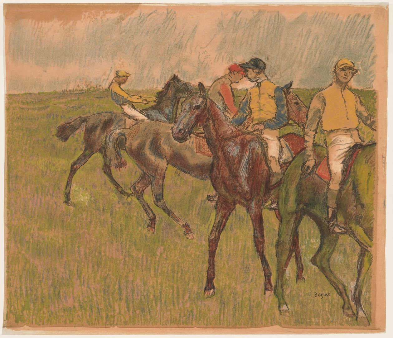 Konie wyścigowe autorstwa Auguste Clot